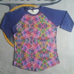 Lula roe graphic with roses L randy bnwot